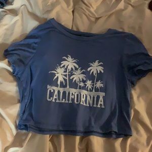 california palm tree cropped tee